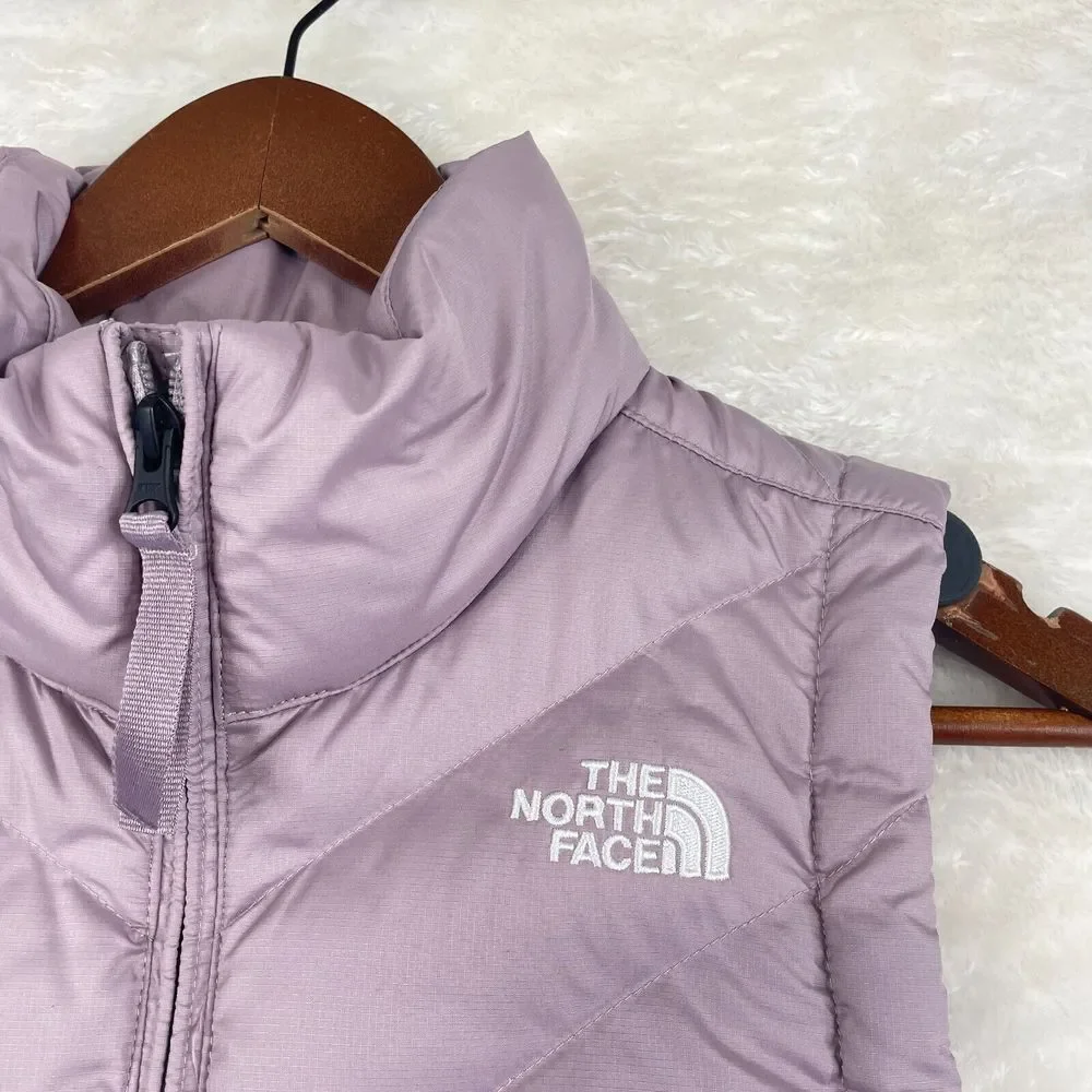 The North Face 550 Goose Down Puffer Vest Womens XS Extra Small Lavender Zip Up - Picture 3 of 13